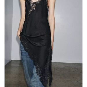 Zara Black Asymmetrical Lace Dress